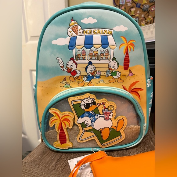 Donald Duck 90th Anniversary Beach Mini Backpack, Corkcicle Bottle, Bikini Bag - Picture 2 of 7